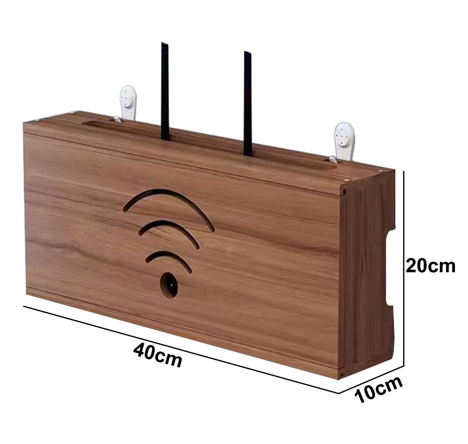 Boîte De Rangement Routeur WiFi YEJAHY Support Mural Noir - Étagère Murale Pour Décodeur Et Câbles