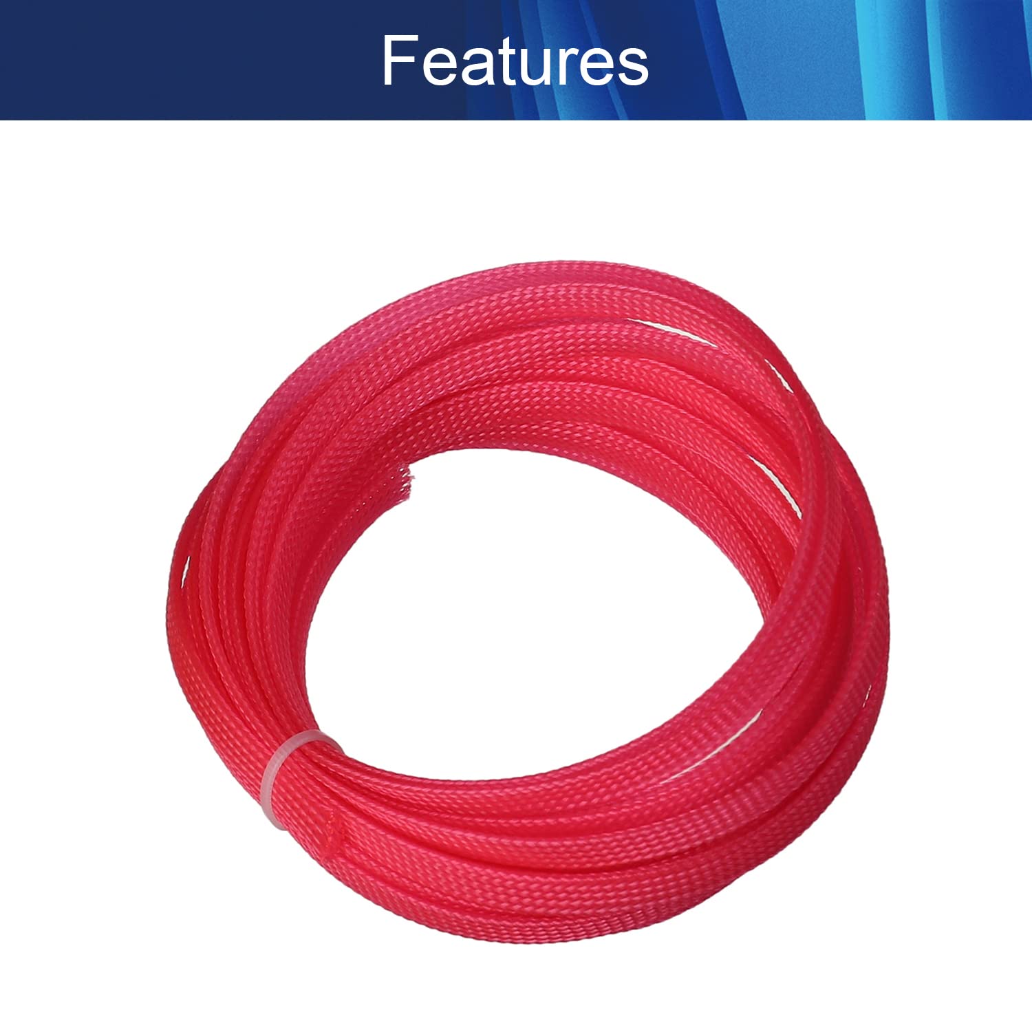 Aicosineg Manchon Tressé Extensible En PET Noir Et Jaune De 5