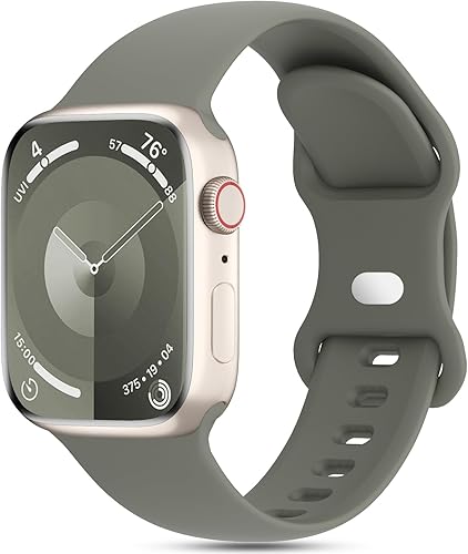 Miniatura 21 de Sport Silicone Band Compatible with Apple Watch 38mm 40mm 41mm 42mm 44mm 45mm 46mm 49mm Women Men, Soft Waterproof Strap Replacement Wristband for