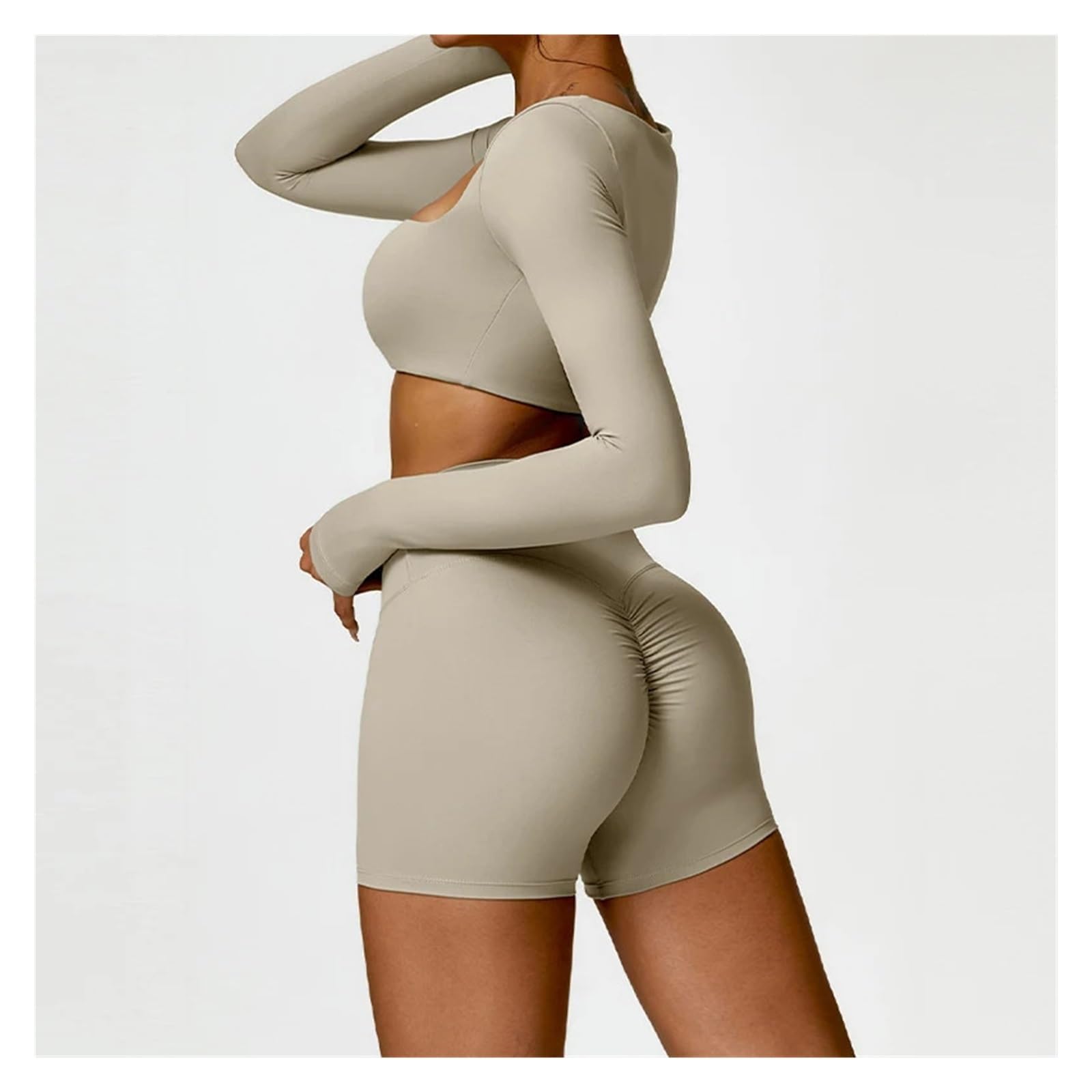 1 Conjunto de Traje Yoga, Conjunto Deportivo for Mujer, Gimnasio Secado rápido, chándal for, Entrenamiento for Correr, Camisa Deportiva Manga Larga, Ropa para Mujer