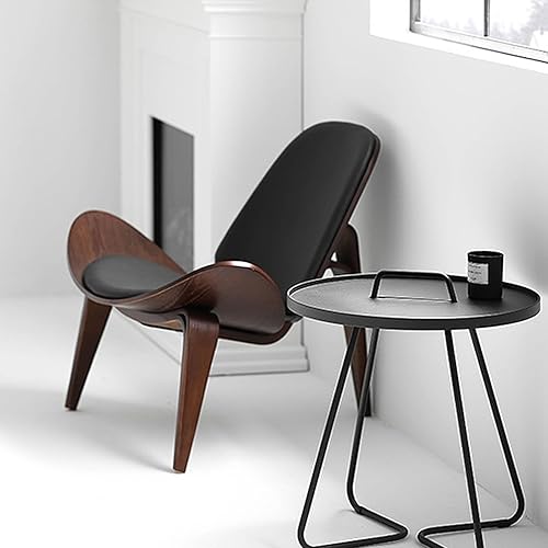 Miniatura 24 de OAKHAM Comfy Shell - Silla decorativa moderna de mediados de siglo para sala de estar y dormitorio, con almohadillas protectoras para los pies,