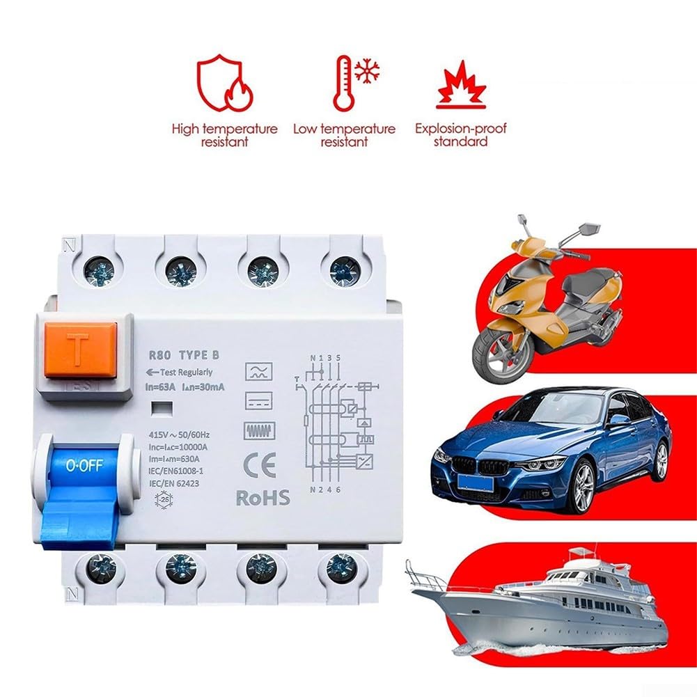 Disyuntor FI 63A 30mA Material ABS Ignífugo