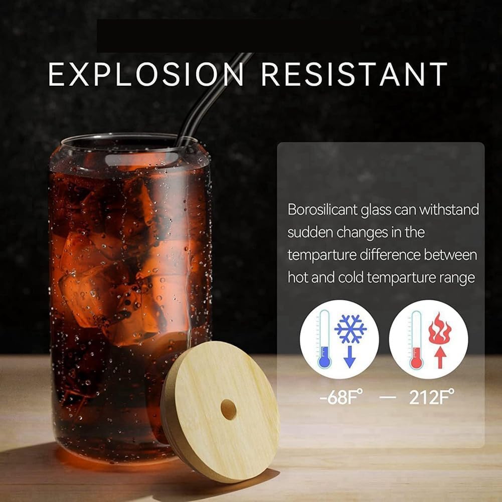 ガラス8点セット ジャー型ガラス 蓋付き ストロー 友人や親戚へのスタイリッシュなギフト