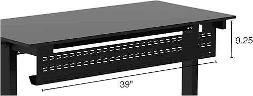 Miniatura 5 de Bandeja de gestión de cables para debajo del escritorio, cable de computadora horizontal negro y panel frontal