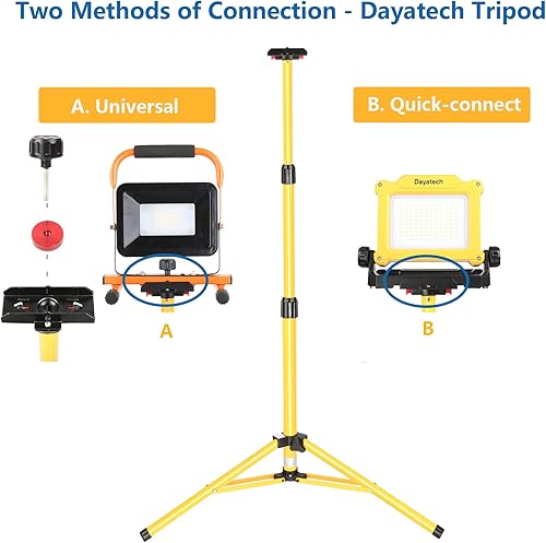 Miniatura 8 de Trípode inalámbrico LED luz de trabajo compatible con Dewalt y Milwaukee batería de 18-20V sin parpadeo, 4000 LM 25 W brillo ajustable, base