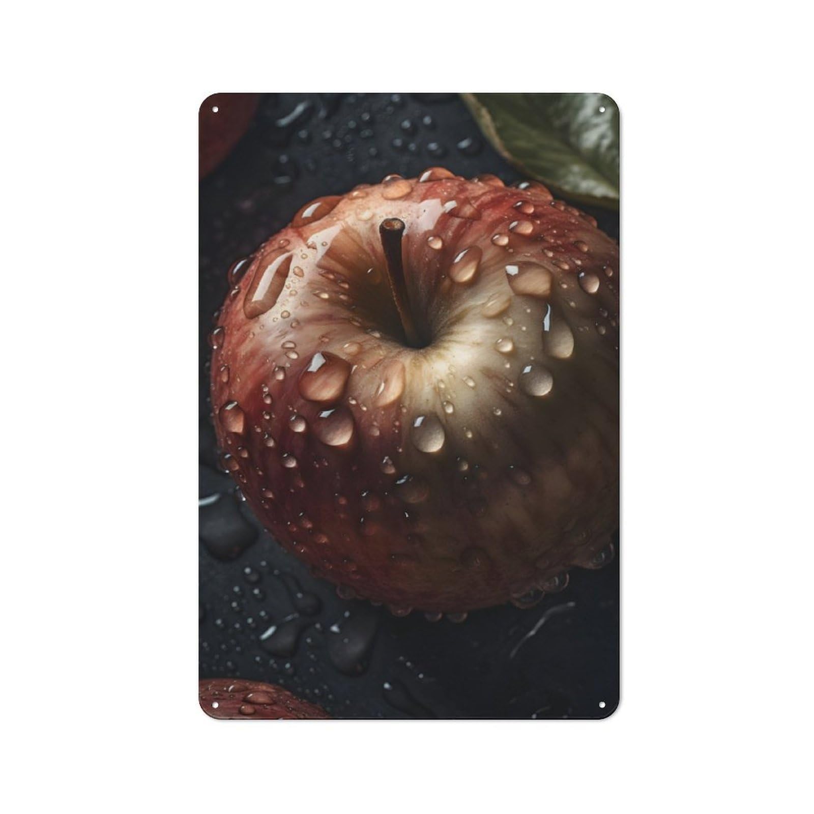 Junmoney Apple Rustic Tin Sign 30X20cm For Café Or Restaurant, A Decorative Christmas Gift For Hospitality Interior Collectors