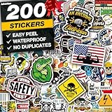 200 PCS Hard Hat Stickers for Adults (No Duplicates) Sarcastic, Meme, & Funny Stickers for Helmet, & Hard Hat Accessories, Water Bottles, Toolbox – Ideal for All Blue Collar Workers