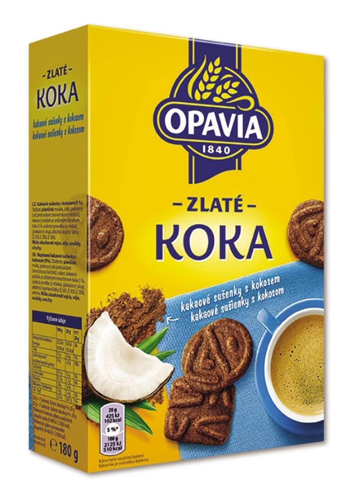 OPAVIA Zlaté Koka – ciastka kakaowe z kokosem, 14 × 180 g