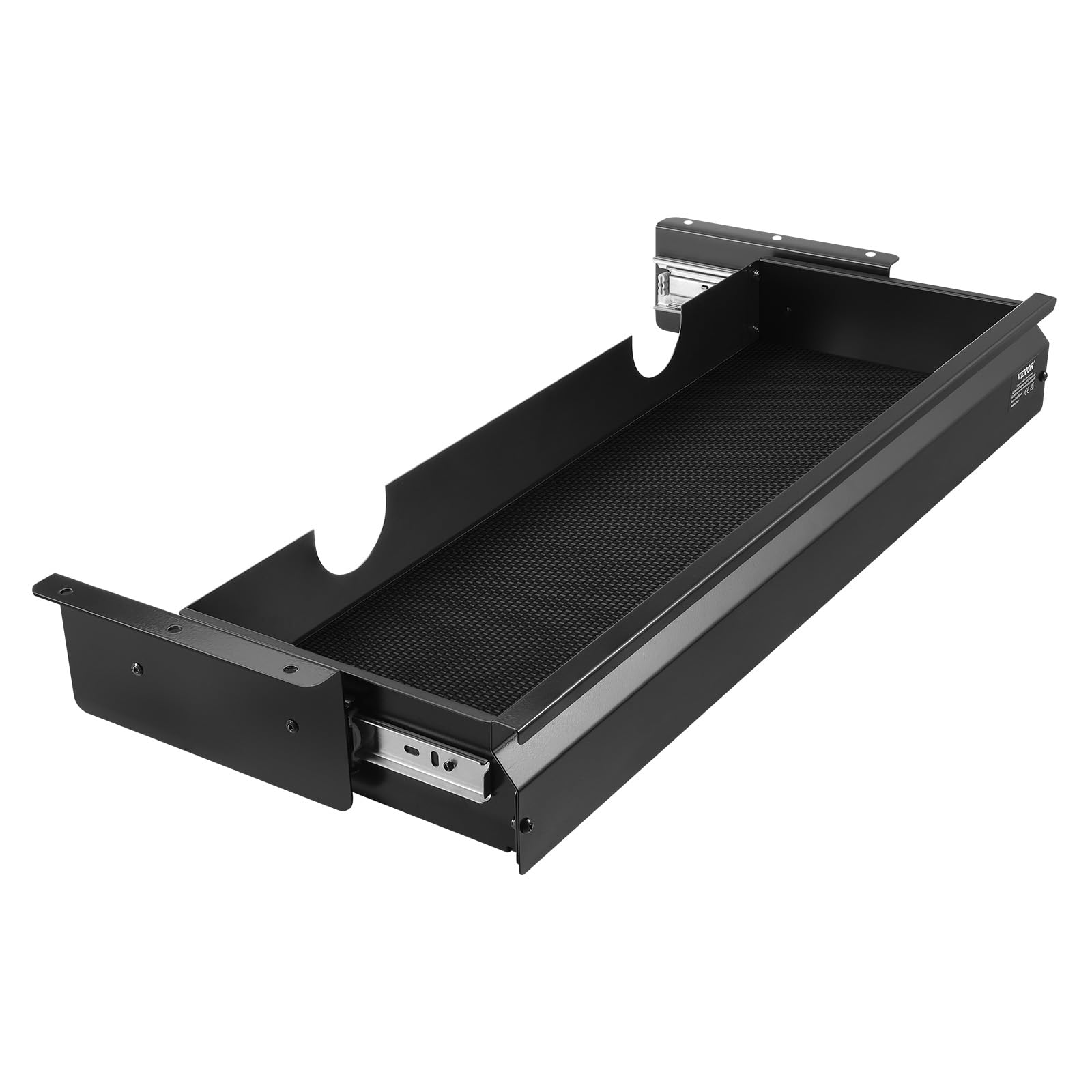 VEVOR Cassetto Estraibile Sotto Scrivania 740 x 235 x 107 mm Organizzatore Nascosto per Riporre Oggetti sulla Scrivania, Cassetto Portapenne Sotto Tavolo per Postazioni di Lavoro da Ufficio, Nero