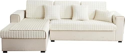 Miniatura 1 de TOPCHANCES Funda de sofá modular, antideslizante, gruesa, de terciopelo, de felpa, para sofá y respaldo, para sala de estar, mascotas, niños,