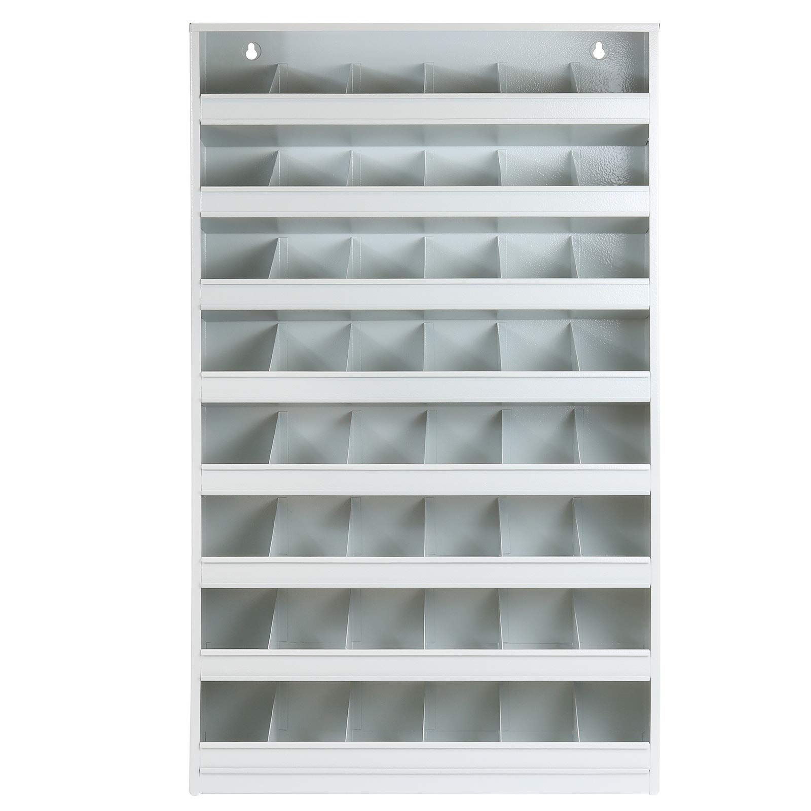 1a-TopStore XXL Profi Schüttenregal mit 48 Fächern aus stabilem Stahlblech, 85x50x12,5 cm, Wandregal, Sichtlagerregal, Lagersystem, Werkstatt (grau)
