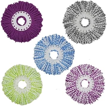 Spin Mop Replacement Heads,Mop Head Replacement,Microfibre Replacement Mop Heads for 360 Spinning Mops Pack of 5