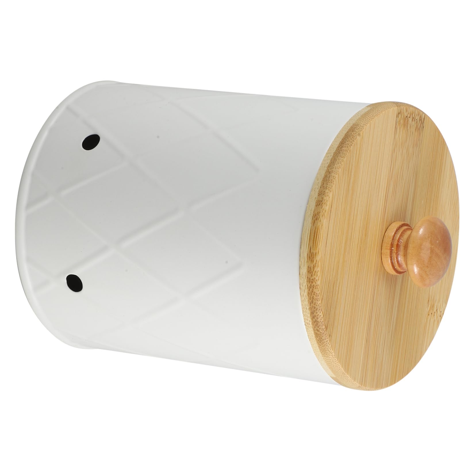 GRIRIW Candy Holder Wooden Storage Barrel for Potatoes and Onions Metal Tin Lids for Pantry