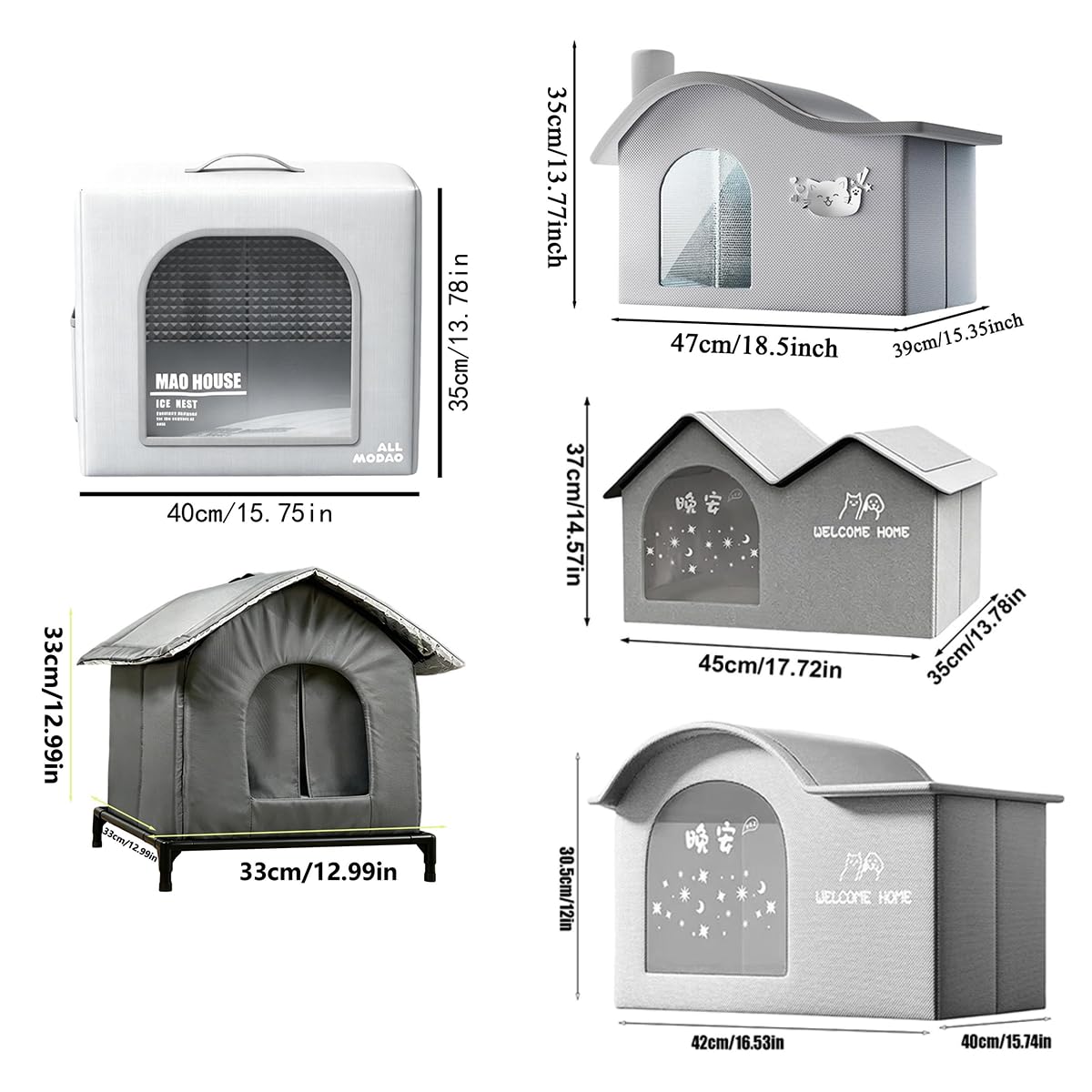 Maison RafraîChissante pour Chat, Lit Isotherme Pliable Et RéSistant Aux IntempéRies avec 10 Blocs De Glace RéUtilisables, pour Repos IntéRieur Et ExtéRieur (A)