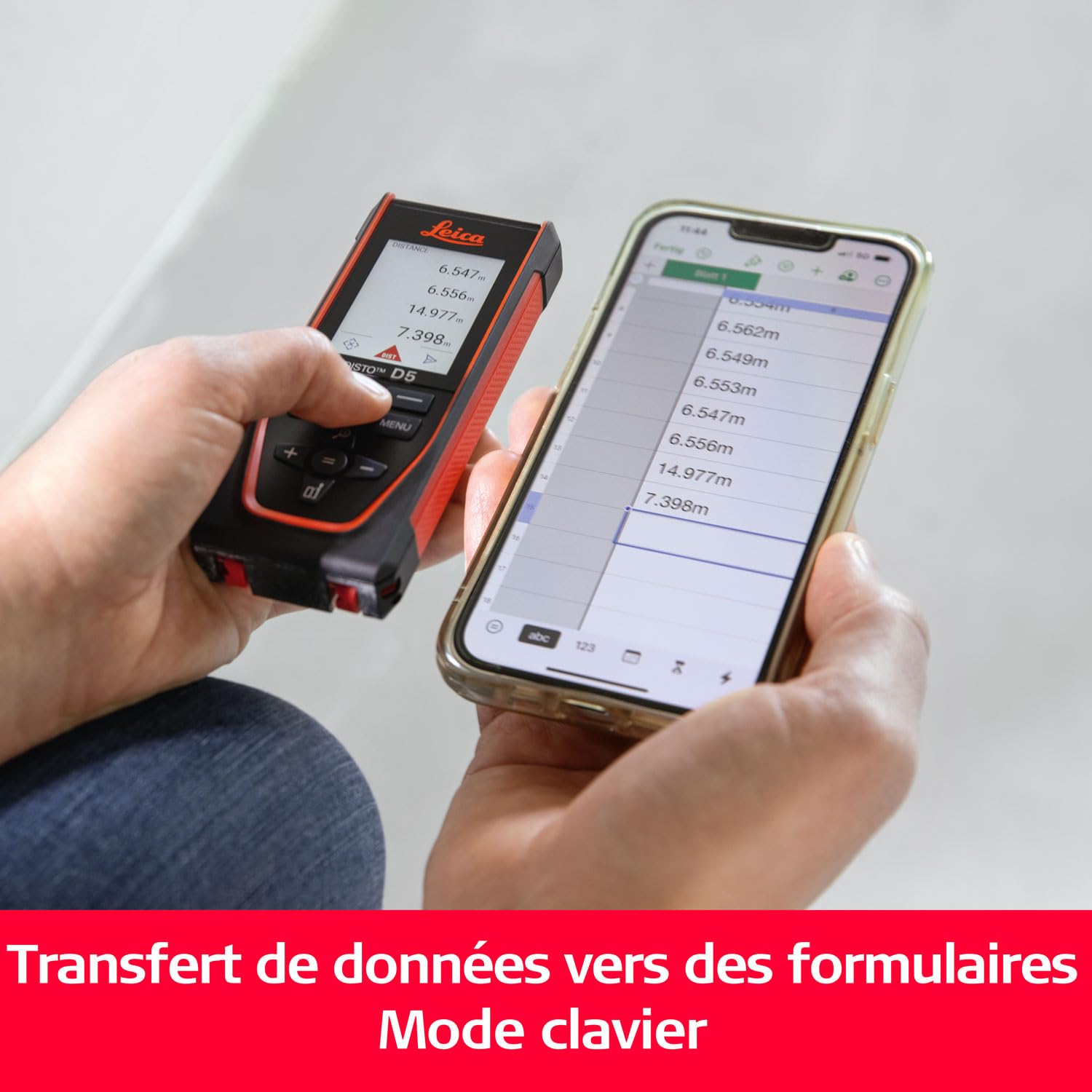 Leica DISTO D5 – télémètre Laser Professionnel avec Bluetooth (appli), viseur numérique (pour intérieur et extérieur) et capteur d'inclinaison pour Mesure de Profil et d'angle