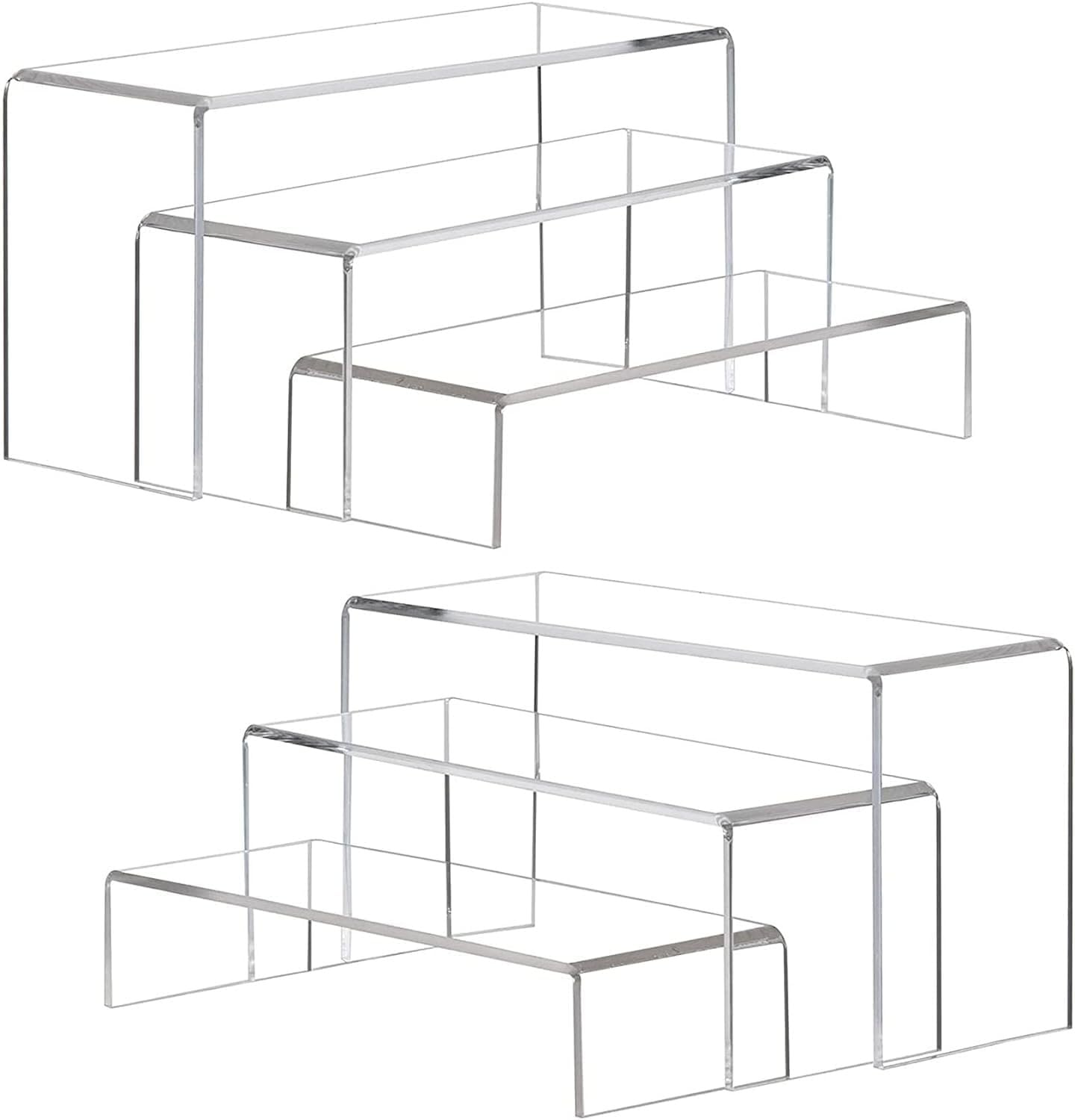 BPA® 6 pcs Rectangular shape Clear Acrylic Showcase Collectibles Display Stands display riser