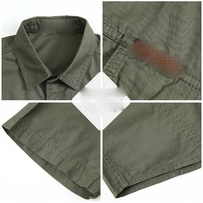 Camisa de manga larga de algodón con bolsillos estilo militar 5