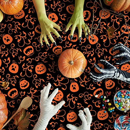 Katchon KA-HWN-TC-ORB-PUMPKN Pumpkin Halloween Tablecloth Plastic thumb #6