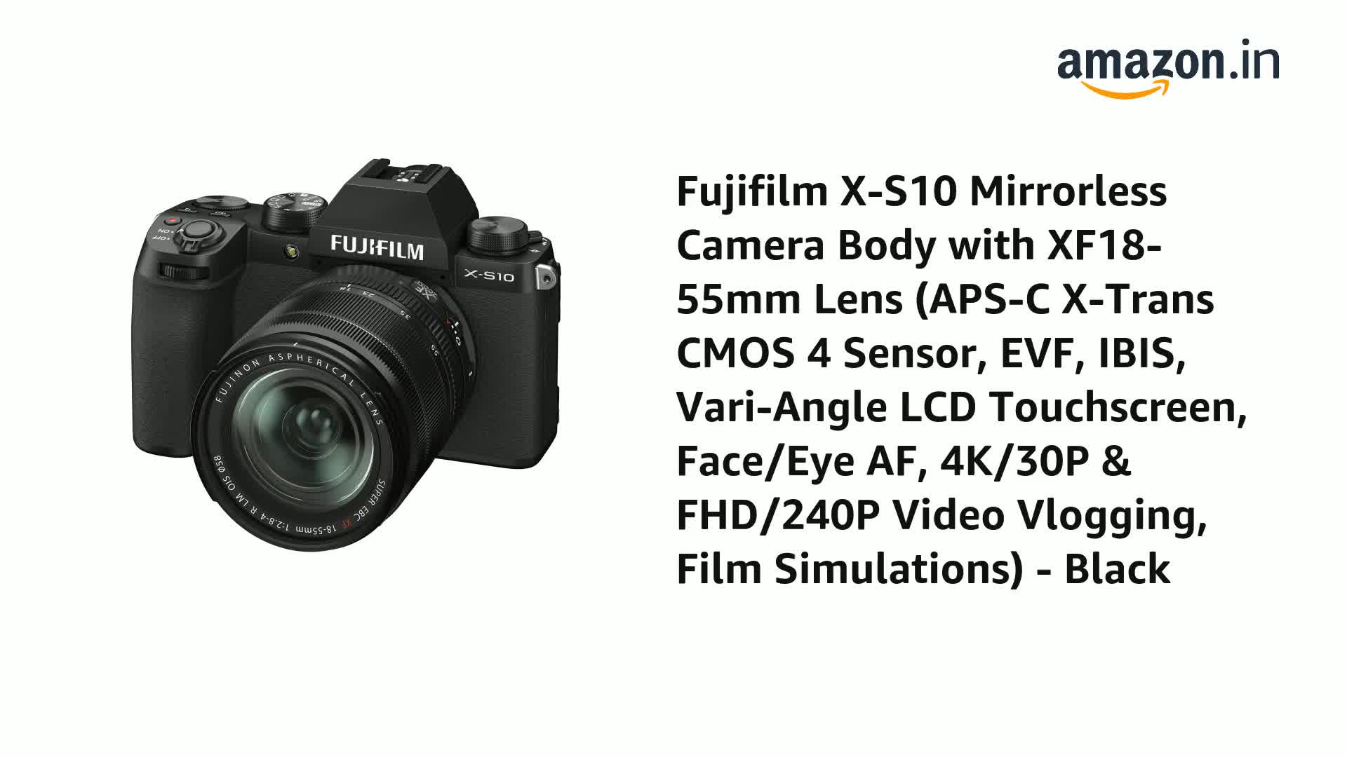 FUJIFILM X-S10 ボディ Buy Fujifilm X-S10 Mirrorless Camera Body with XF18-55mm Lens (APS