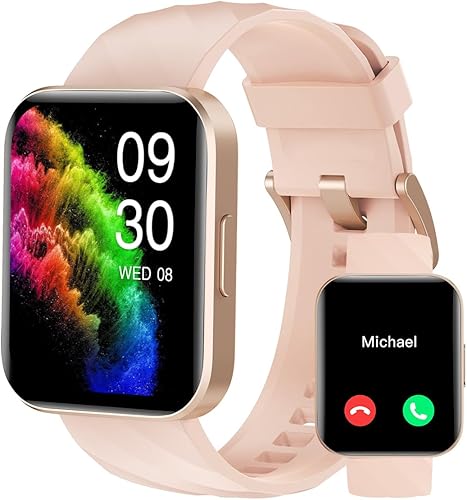 RUIMEN Relojes inteligentes para mujeres y hombres (responderhacer llamadas) compatibles con teléfonos iPhoneAndroid, pantalla HD de 1.85 pulgadas,
