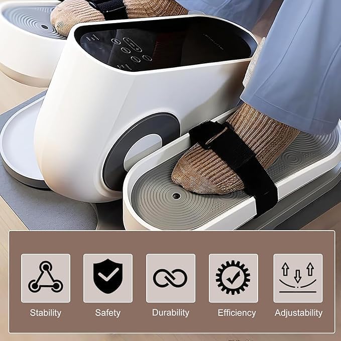 Image of Leg Exerciser Traction Straps, Under Desk Elliptical Pedal Band for Seniors, Secure & Stability for Electric Ellipse Equipment