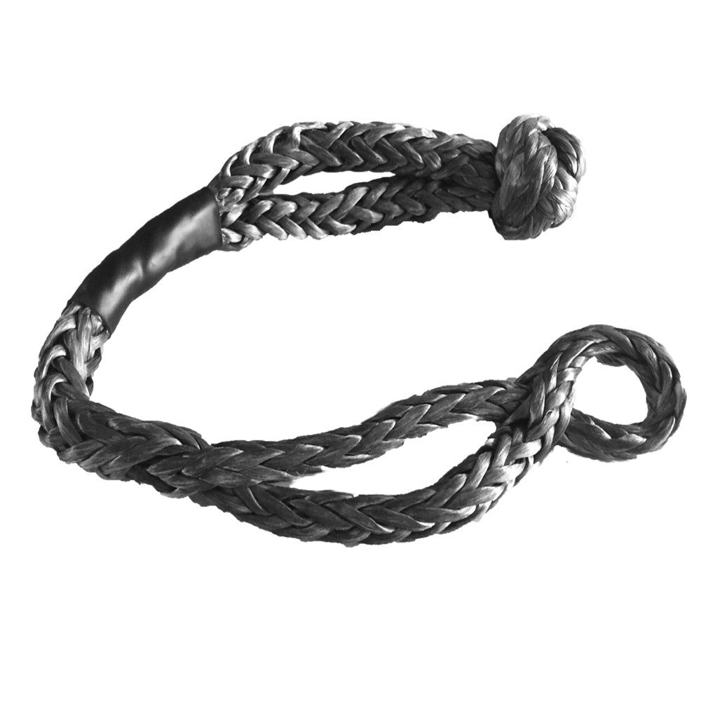 UHMWPE 7/16" Soft Shackle with Black Saft Guard Heavy Duty for 4 Off-Road ATV UTV Winch Ropes-Grey Color