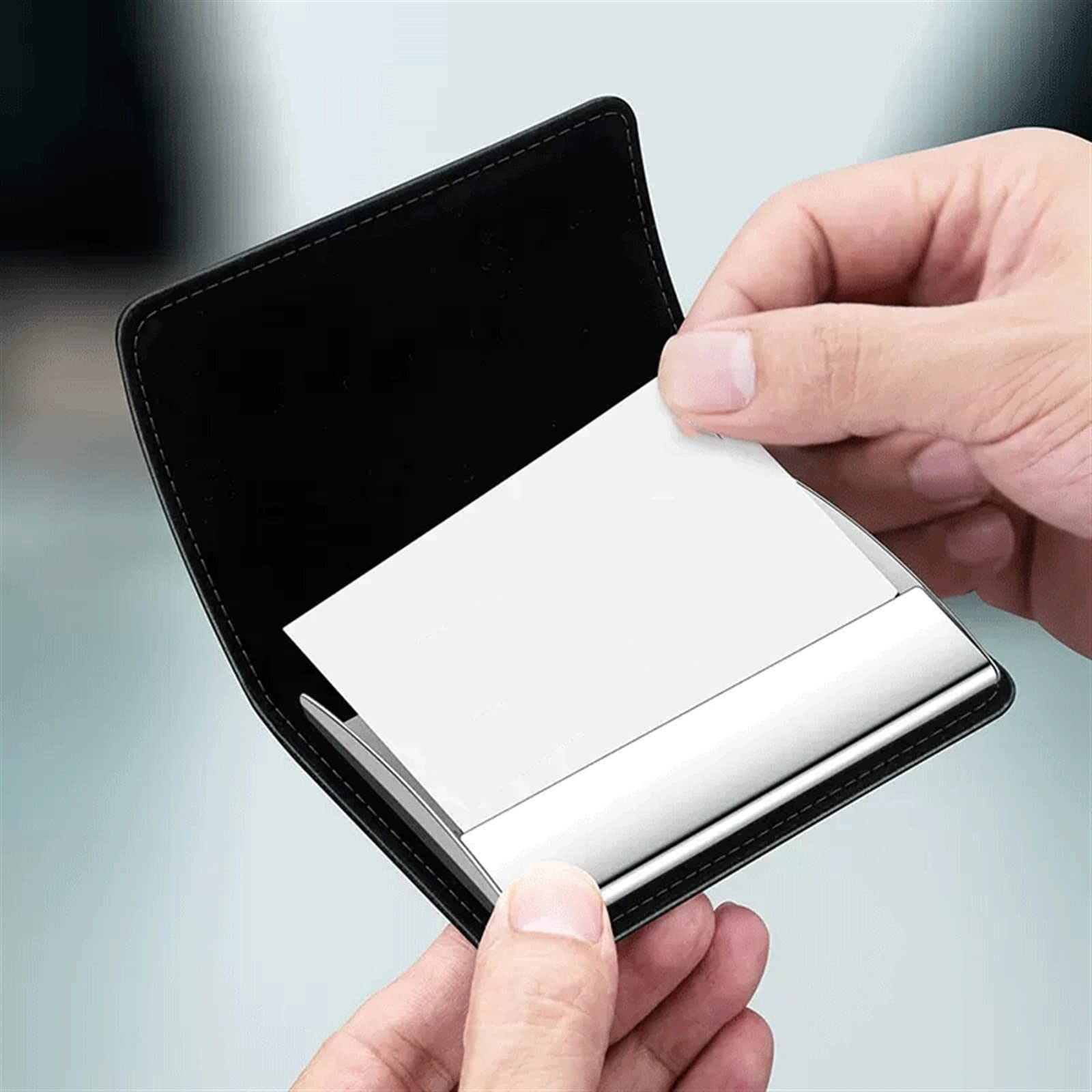 Scatola per biglietti da visita Porta biglietti da visita Custodia per biglietti da visita portatile da uomo e donna Borsa per biglietti da visita Libro per biglietti da visita