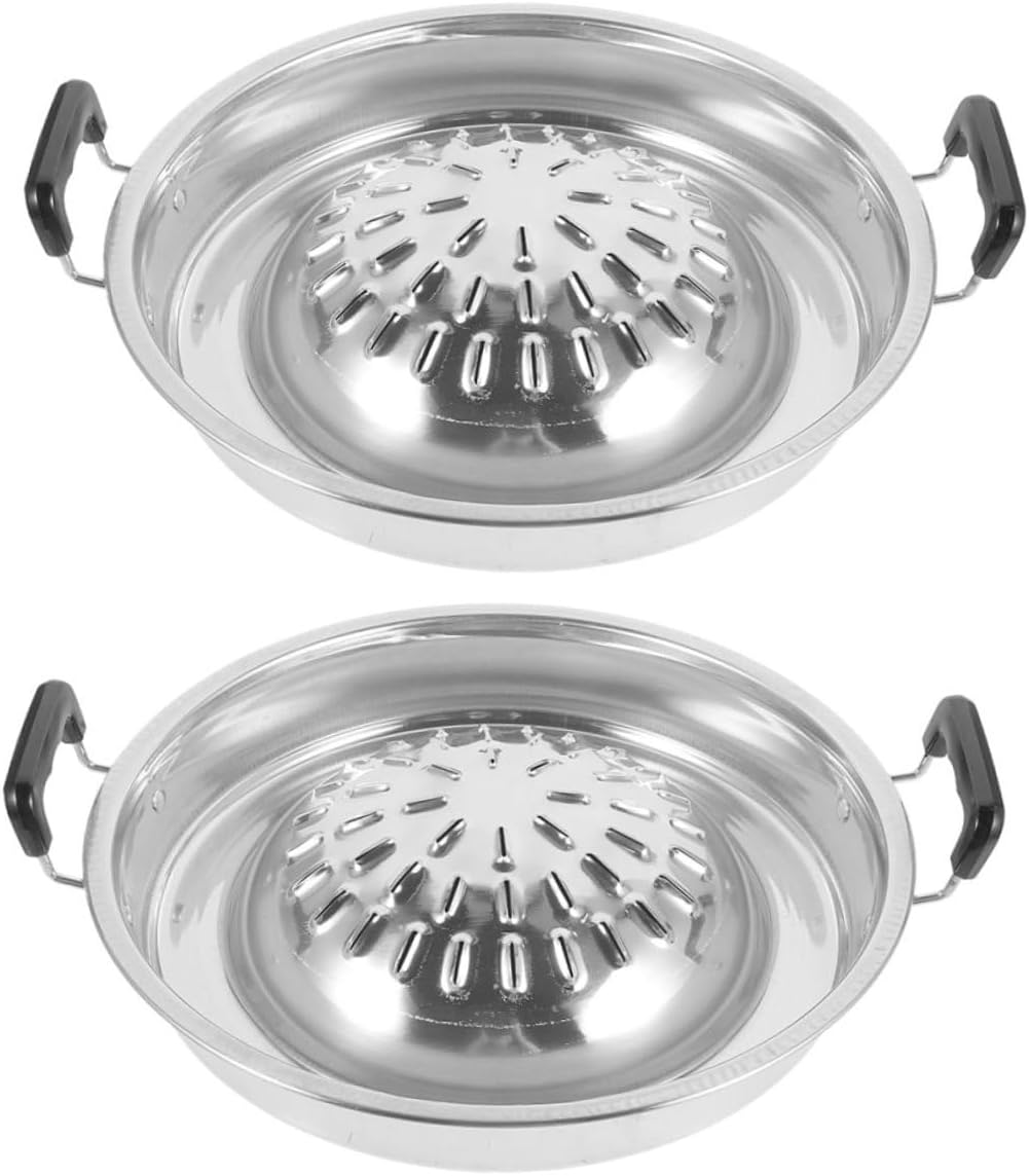 GALPADA 2pcs Grill Pan for Barbecue Oven Outdoor Grill Pan Bbq Accessory Even Heat Distribution Easy to Clean