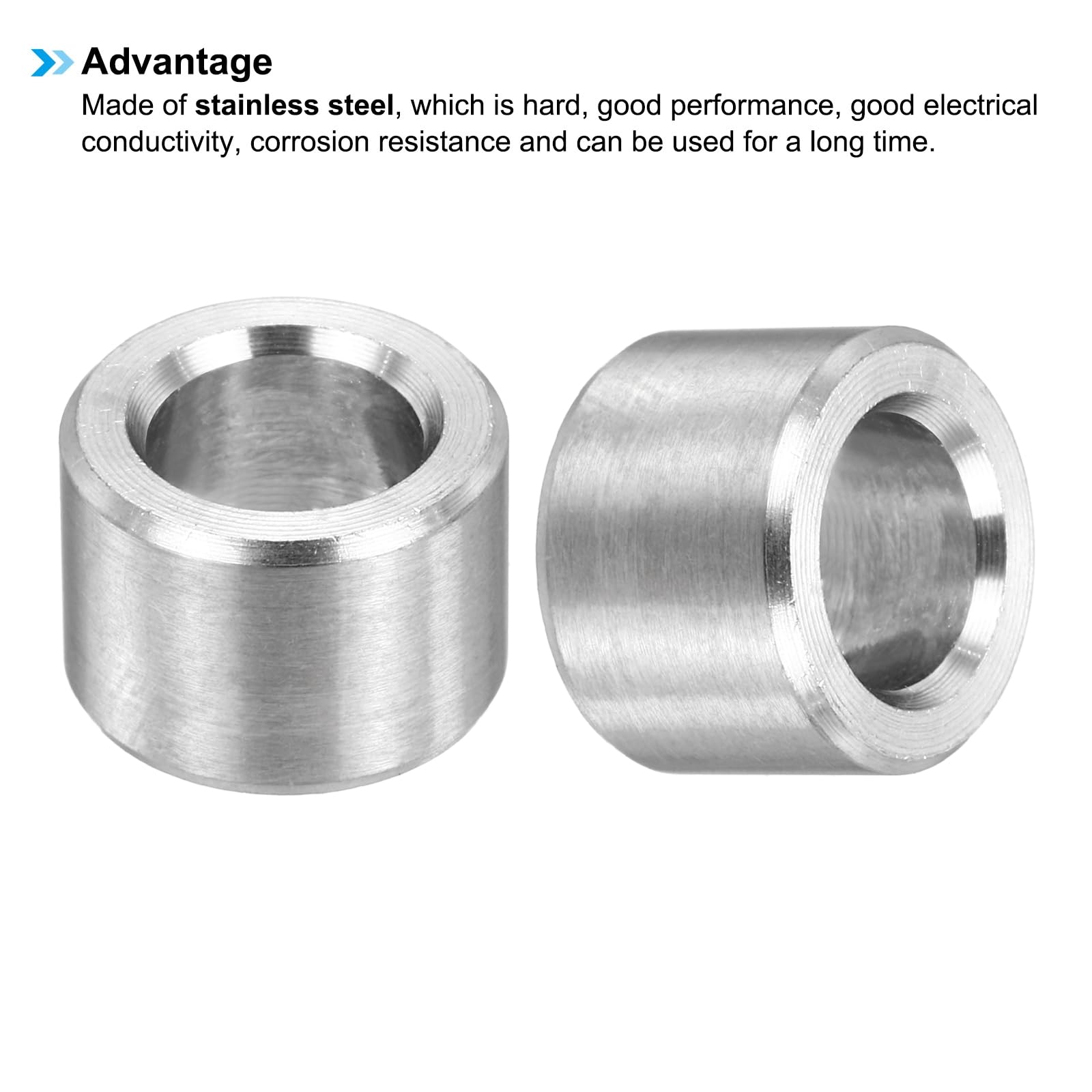 PATIKIL M6 Stainless Steel Spacers, 12Pcs Metal Spacer 6mm ID x 10mm OD x 7mm L Screw Standoff for 1/4" or M6 Screw - Image 4