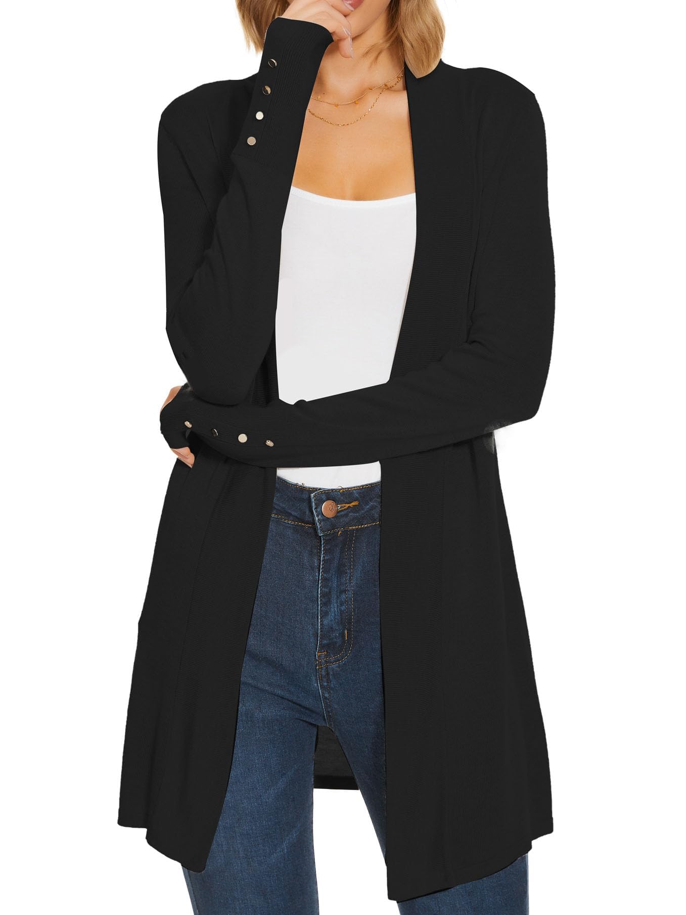 Spicy Sandia Women's Cardigan Sweaters Long Dressy Casual Lightweight Open Front Knit Cardigans for Spring Early Fall