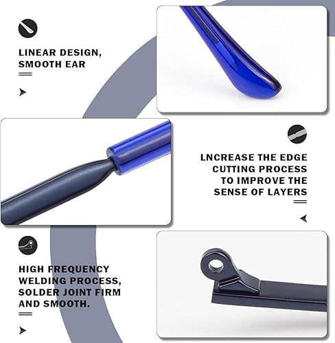 Miniatura 3 de 1 par de brazo de repuesto de lentes de metal, reemplazo universal de lentes de sol para lentes de sol de metal fino, lentes de sol (azul)