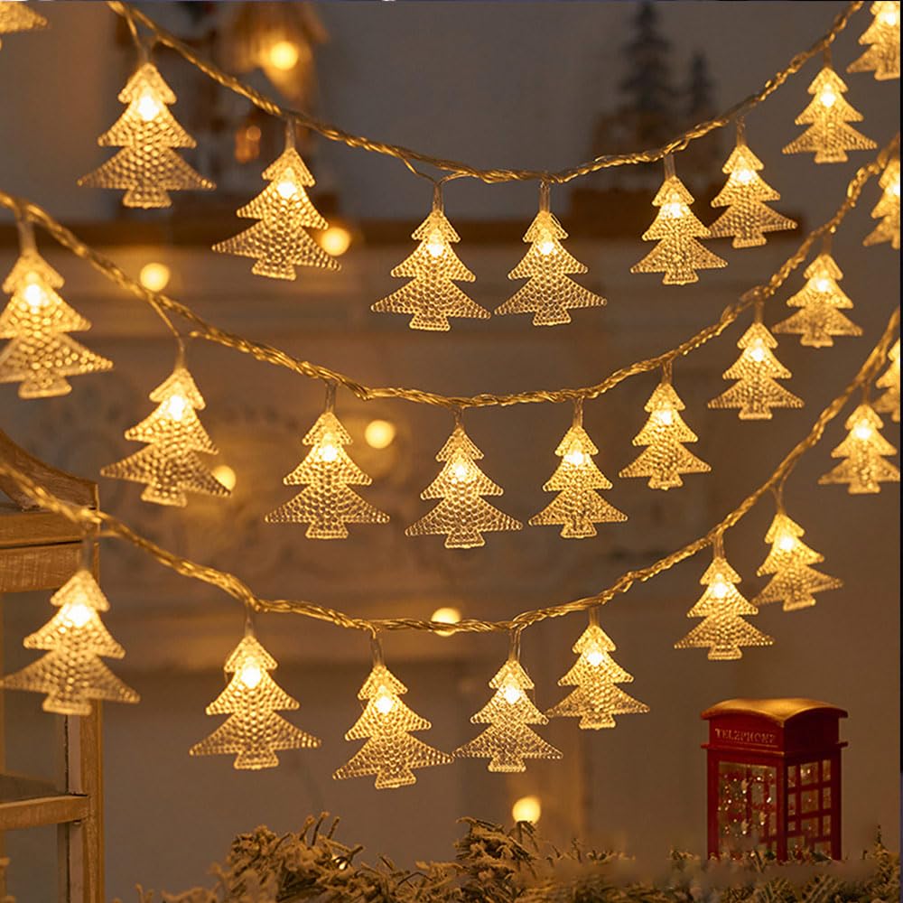 Zenova Christmas LED String Lights, Battery Operated Fairy Lights for Christmas Decorations, Indoor Outdoor Fairy Lights for Home Bedroom Garden Wedding Party (Xmas Tree, 3m 20lights)
