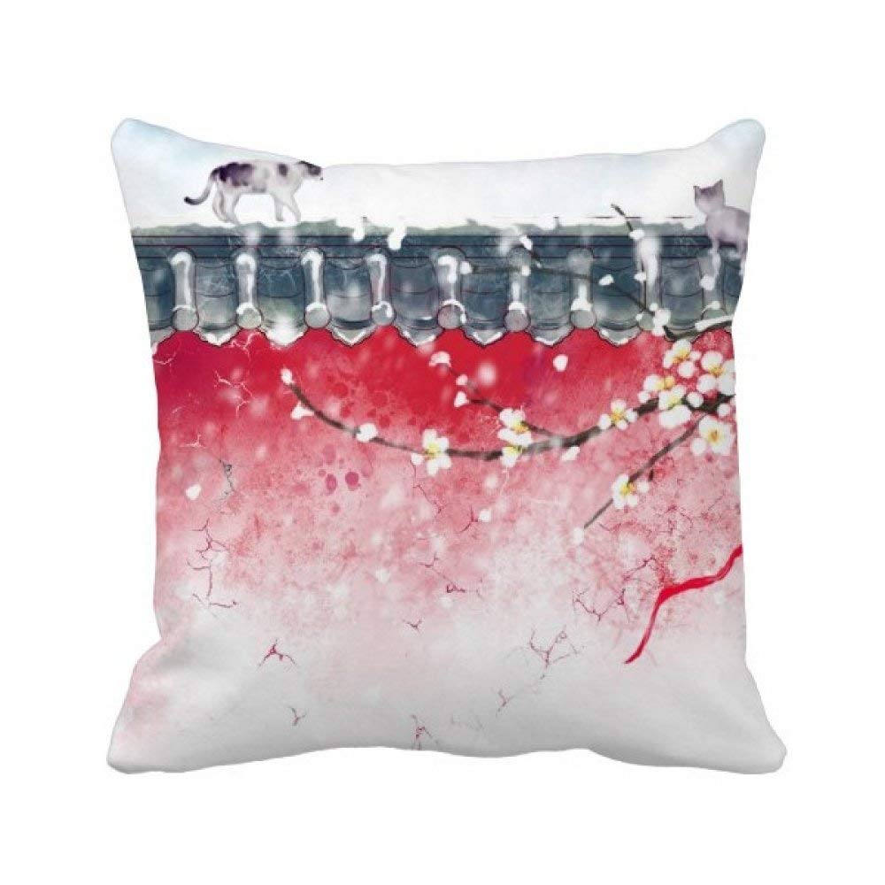 Couvre-lit aquarelle chinoise original, le cadeau déco idéal avec coussin