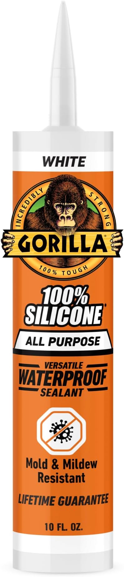 10 Oz. : Gorilla 8060002 White 100Percentsilicone Sealant, 10 Oz, White
