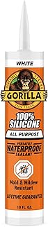 Gorilla 100% Silicone Sealant All Purpose, 10 Ounce Cartridge, White (Pack of 1)