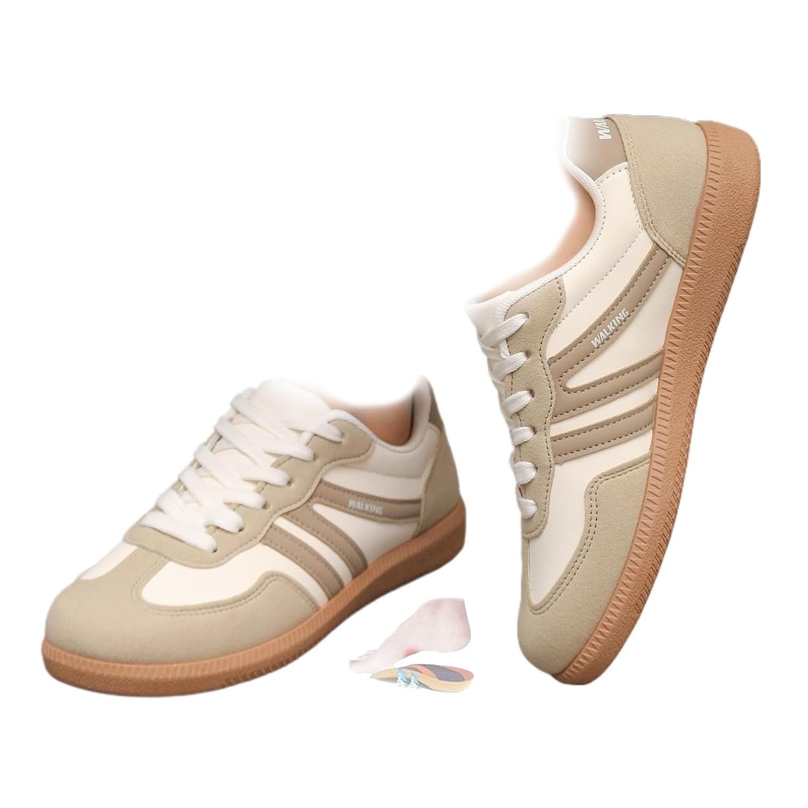Zapatos ortopédicos casuales antideslizantes con puntera redonda para mujer, estilo retro, con cordones, tenis de moda para caminar
