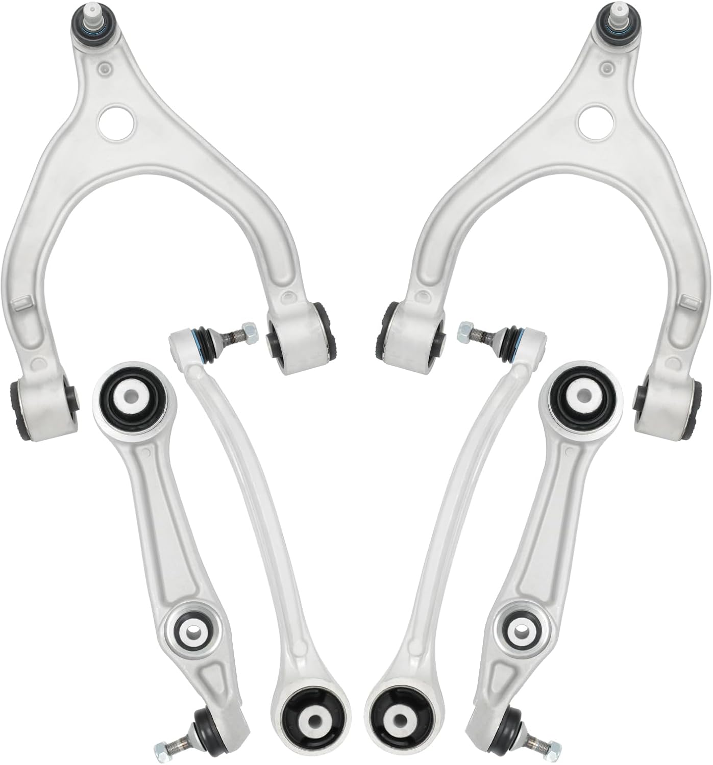 Front Suspension Kit Compatible With Tesla Model X 2016 2017 2018 2019 2020 2021 2022 2023 Upper Lower Control Arms with Ball Joint-6pcs