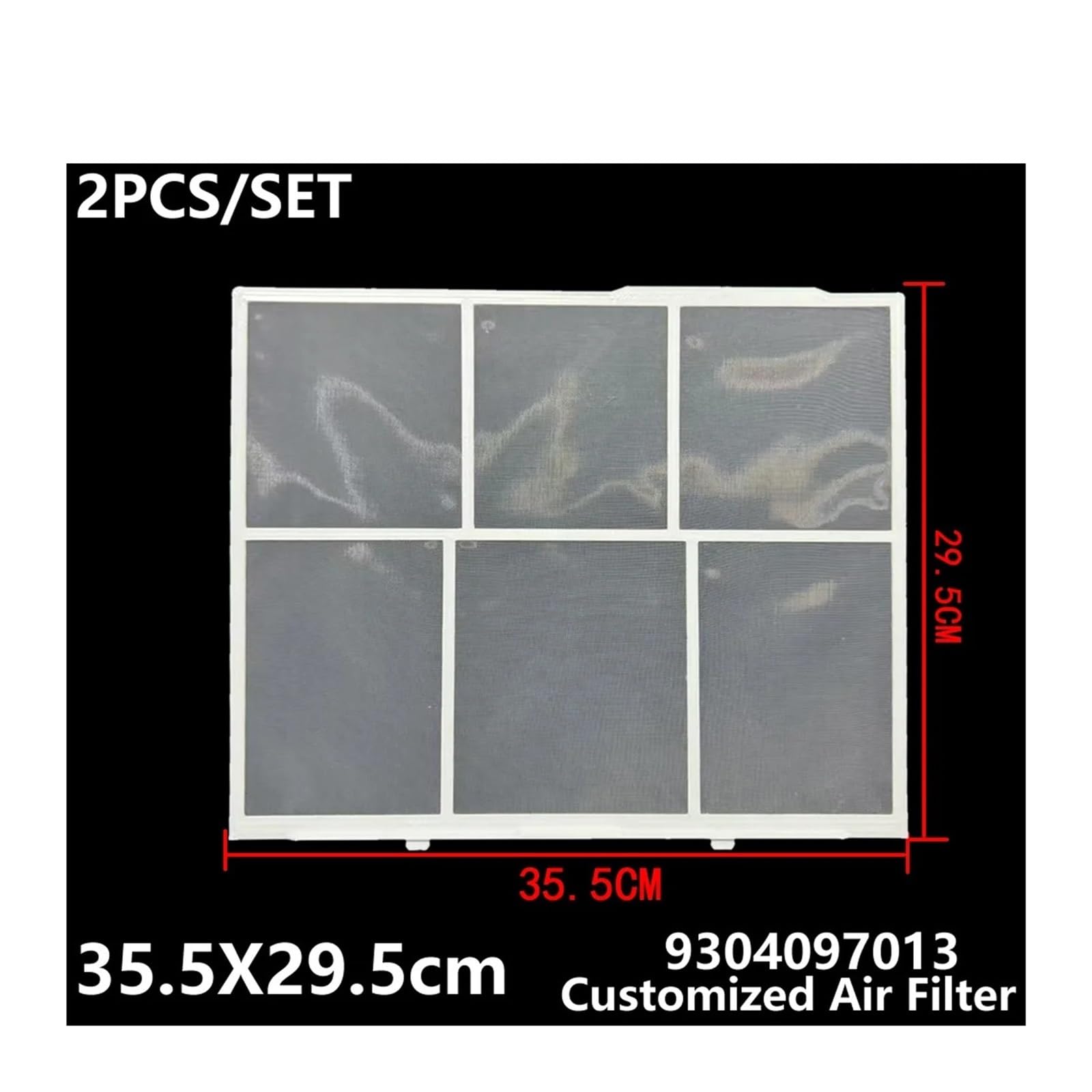 2 Unids/set, Compatible Con Fujitsu, 35,5X29,5 Cm 9304097013, Filtro De Aire Acondicionado Personalizado, ASG-17FSBQ De Pantalla Antipolvo De Tipo Dividido Único