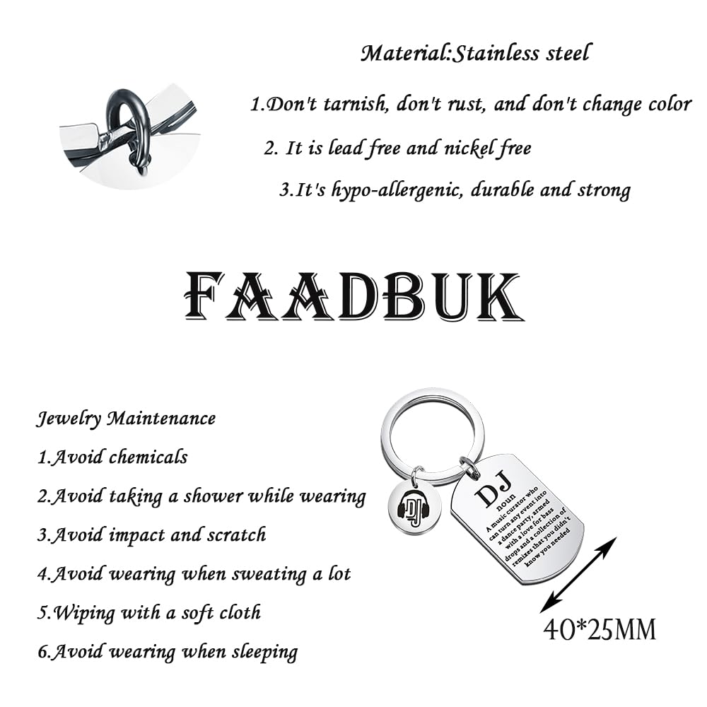FAADBUK DJ Keychain - Disco DJ Appreciation Gift