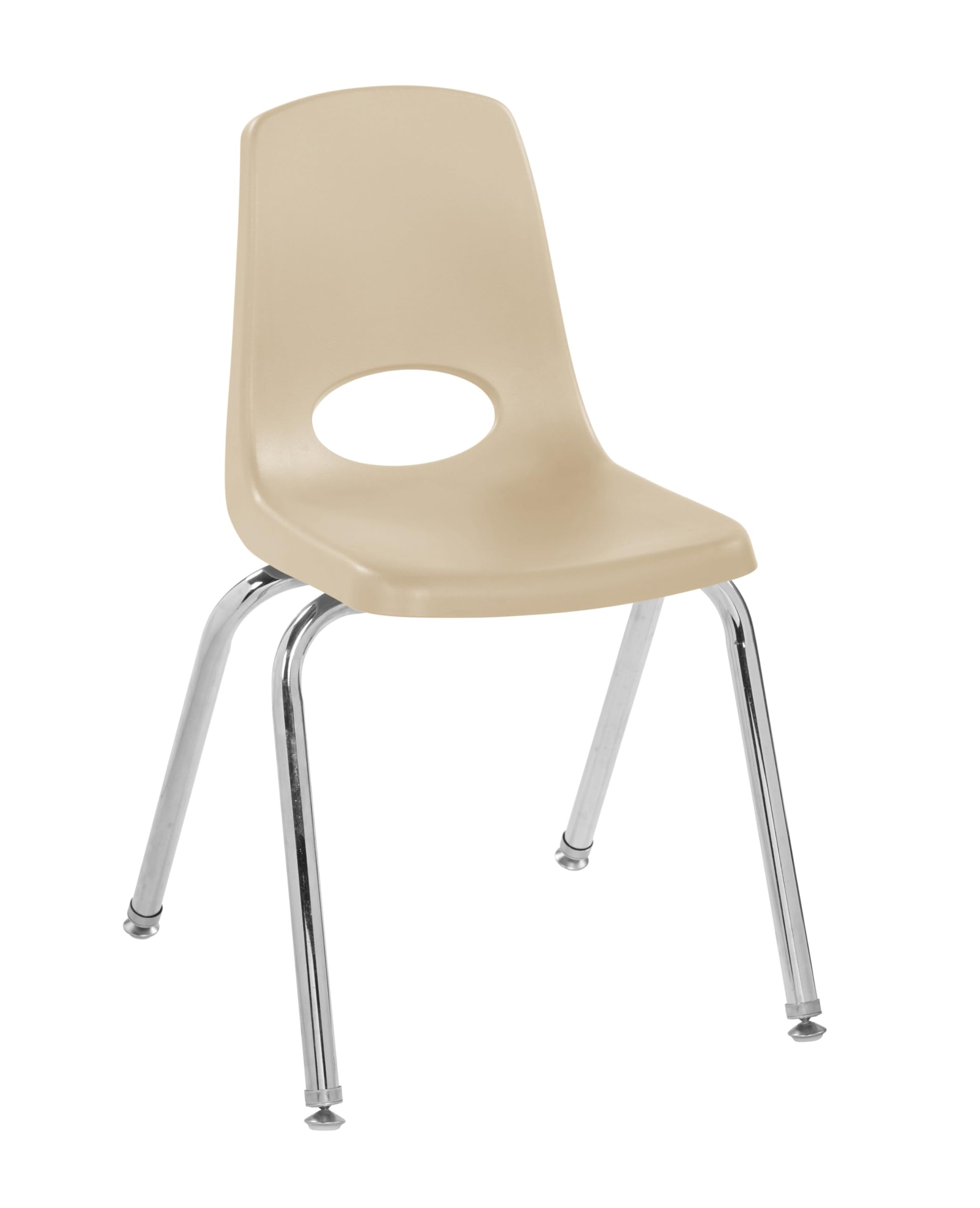 FDP 16" School Stack Chair,Stacking Student Seat with Chromed Steel Legs and Swivel Glides for Classroom, Homeschool or Office - Sand, 11560-SD