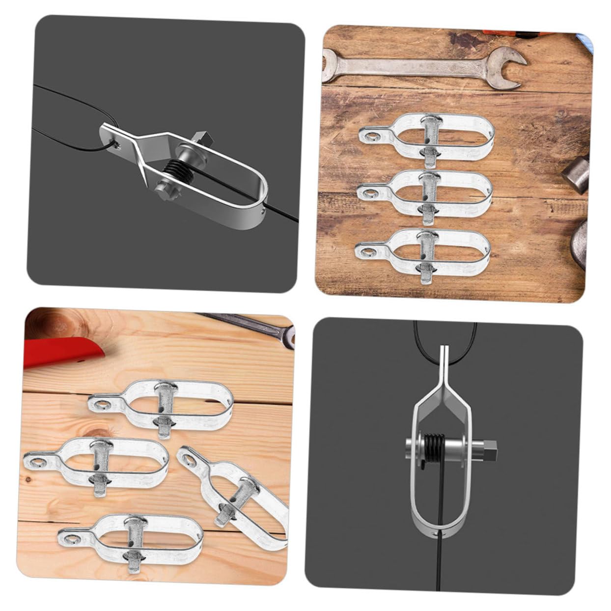 PartyKindom 5 Ensembles Tendeur De Fil Métallique Tendeur Grillage Clips Cable Tendeur De Corde Câble De Verrouillage Piquet Cloture Tendeur De Métal Tendeur De Câble Acier A3 2 Pièces * 5