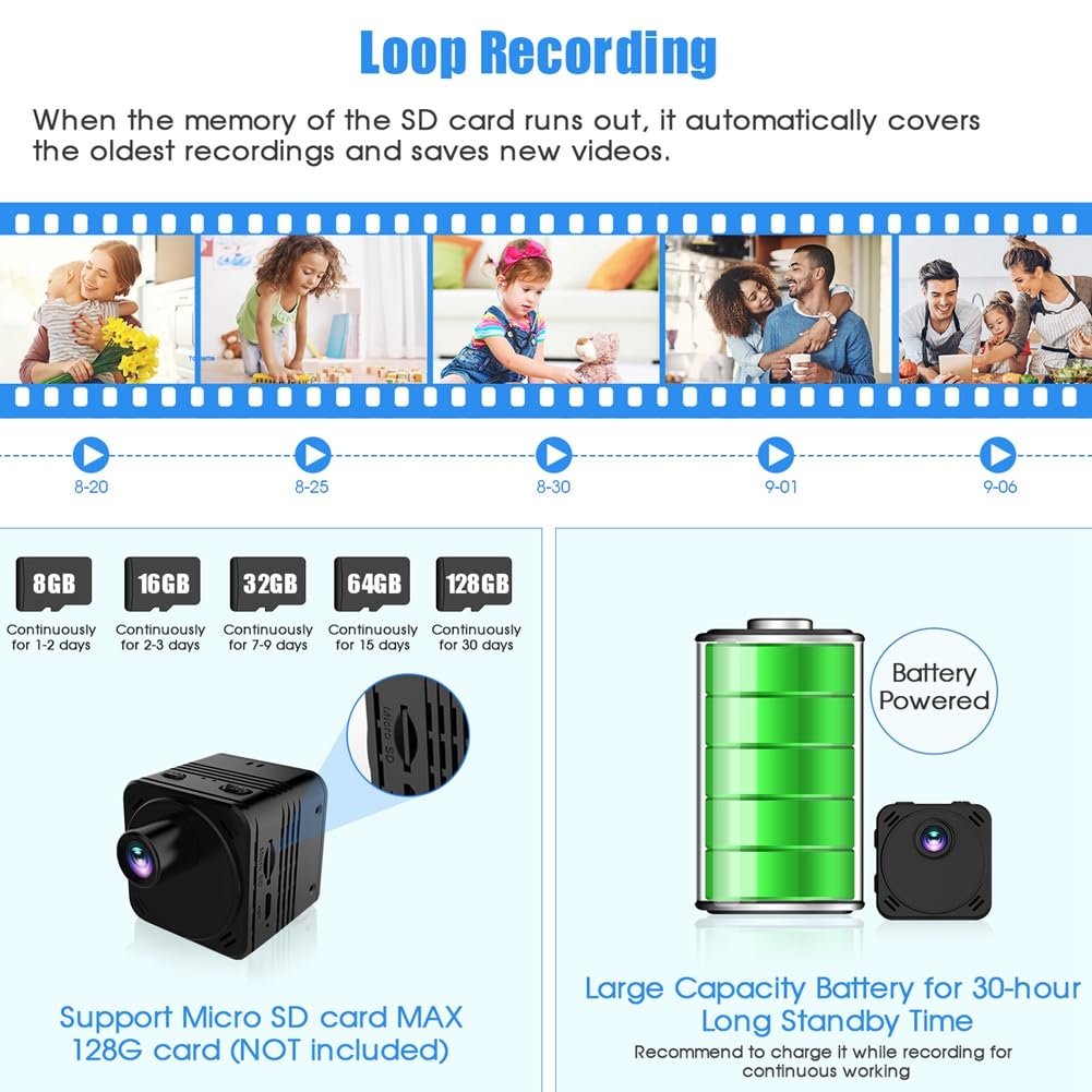 Sicurezza Domestica Visione Notturna Rilevazione di Movimento Mini Video Registratore Vocale Allarme Monitor Remoto 4K WiFi Mini Camera
