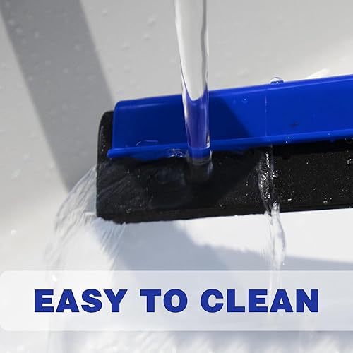 Miniatura 7 de Escoba mágica de 18 pulgadas con mango de aluminio ajustable de 43 pulgadas, escoba mágica ligera para piso, garaje, patio, ducha, baño, baldosas de