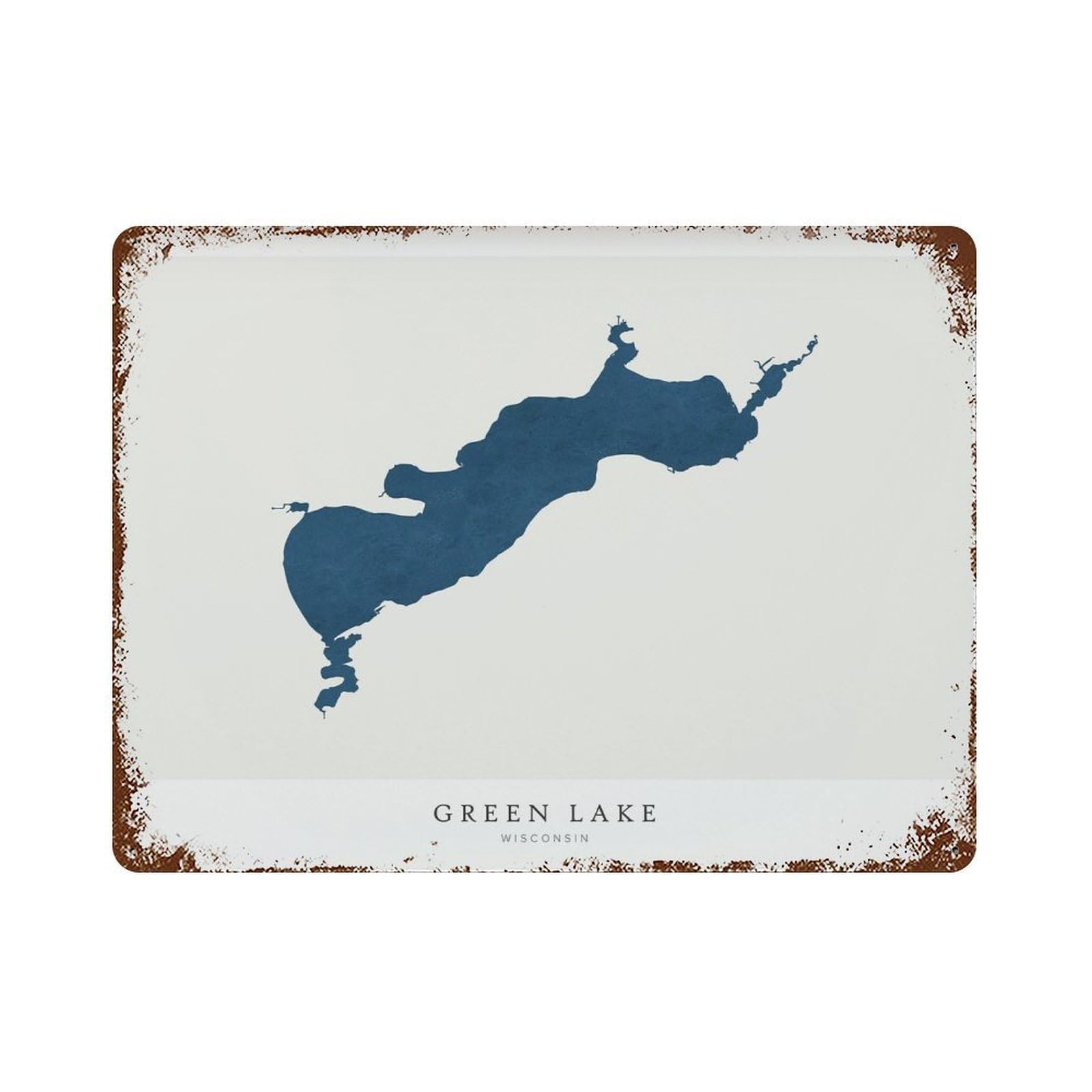 xiaoxiaoshen Green Lake Map House Gift Wisconsin (2) Wall Decor Art Metal Tin Poster Modern Home Decor Art Home Bar Shop Decorations Vintage Sign 30x40cm