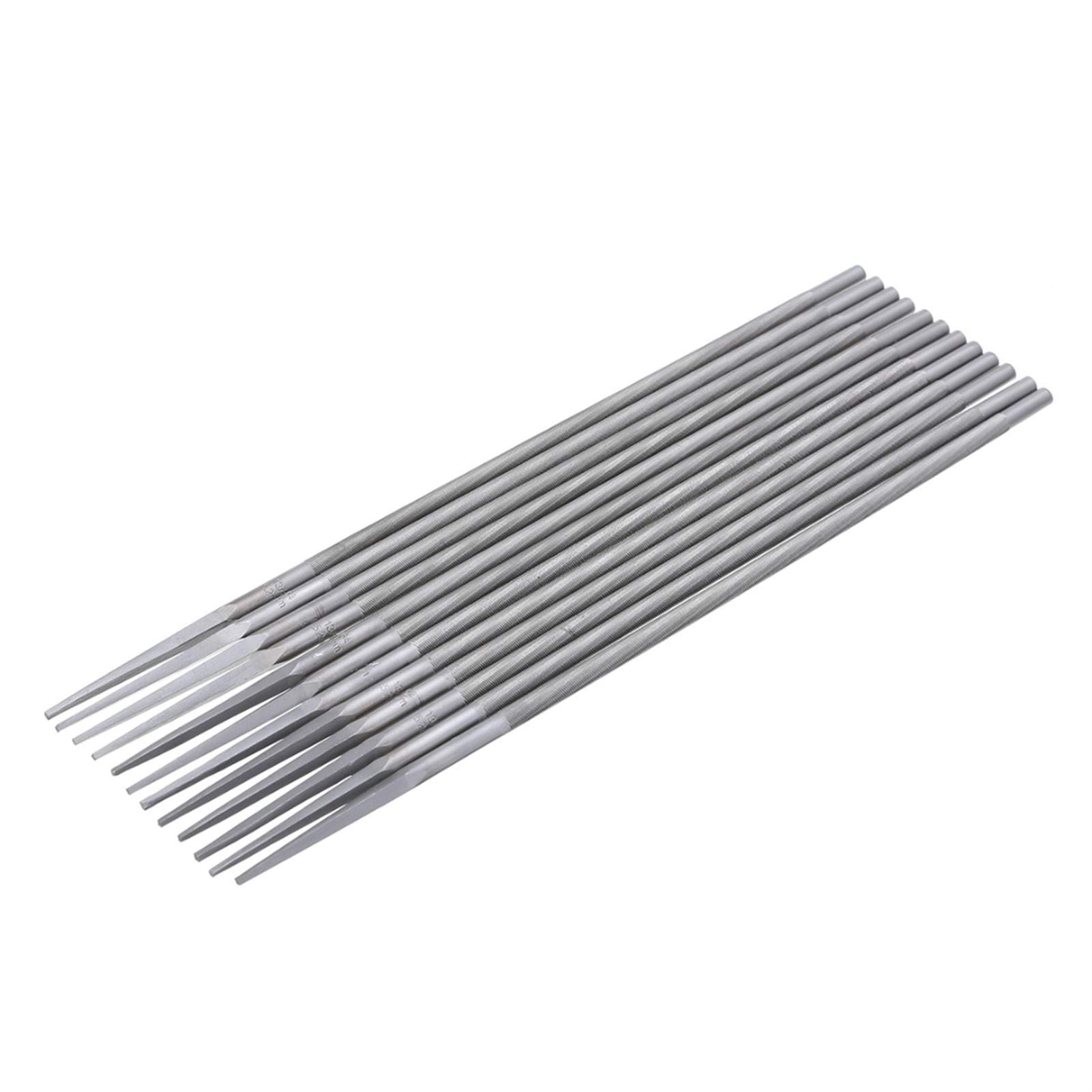 Limas de metal for acero, herramientas mecánicas, Juego de limas de escofina de metal, lima de motosierra de 12 piezas, limas de afilar redondas de 5,2 mm, afilador de cadena de sierra de 3/8 pulgadas