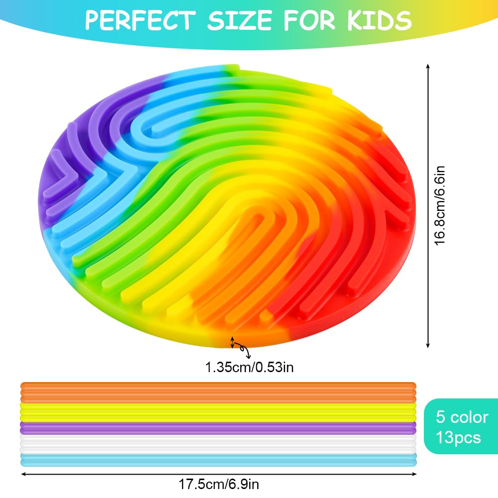 AUAUY Sensory Activity Board, Silicone Fidget Toys for Stress Relief Calming, Focus, ADHD and Autism - Image 2