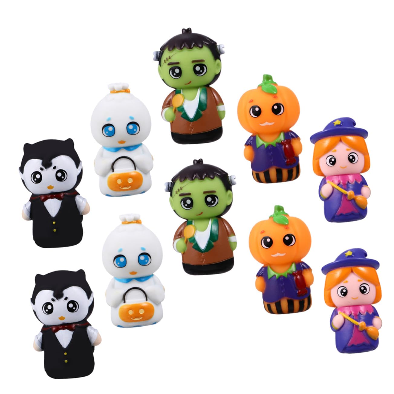 10 Piezas Marionetas de Juguete para Halloween Marionetas de Dedo de Dibujos Animados para Contar Historias Juguetes Interactivos de Roles y Fiestas