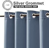 Vista 169 de NICETOWN Cortinas grises para exteriores para patio, impermeables, 2 paneles, resistentes al viento, a prueba de óxido, ojales superiores e