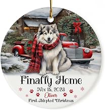 Personalized First Christmas Ornaments 2023 Afghan Hound Xmas Home Decorations for Dog Pet Lovers Friends Adoption Funny Keepsake Collection 3’’ Circle Ornament Ceramic
