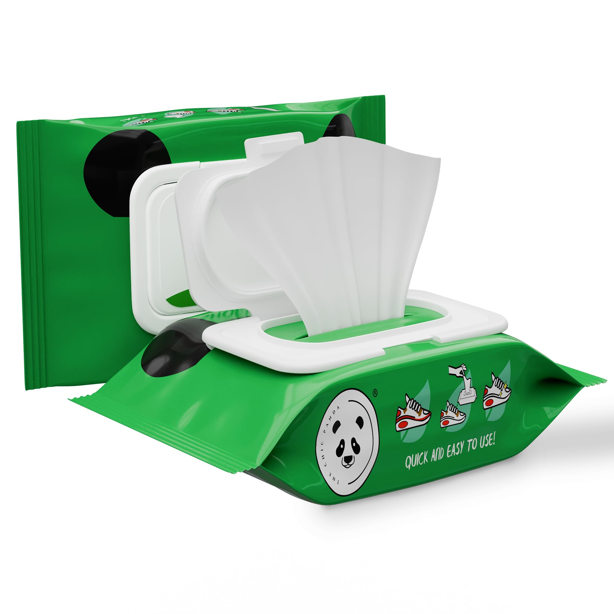 Panda Shoe Wipes. Removes Dirt, Grime, Dust, etc! Clean Sneakers Quick Wipes for Sneakers.
